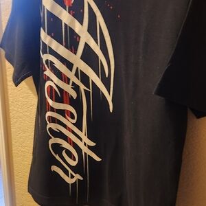 Hustler Hollywood Black Tee with White and Red Accents